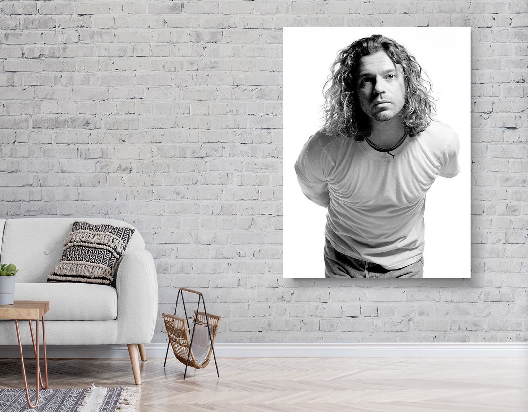 Michael Hutchence Black and White Canvas Painting Wall Art Etsy