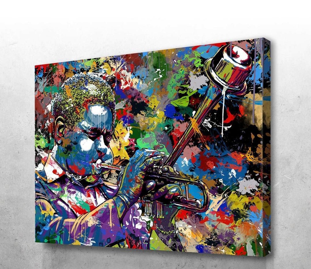 Abstract Jazz Art Canvas, Jazz Poster Canvas Print, Jazz Club Painting