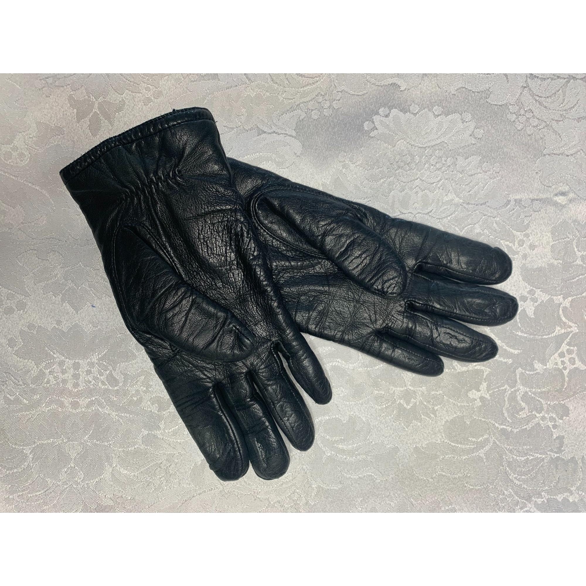 VTG Isotoner Aris Black Genuine Leather Gloves 1997 Womens Etsy