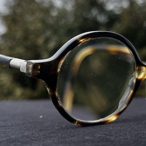 Vintage Italian Designer Safilo Glasses BURATTO 01 Round Brown Acetate Tortoise