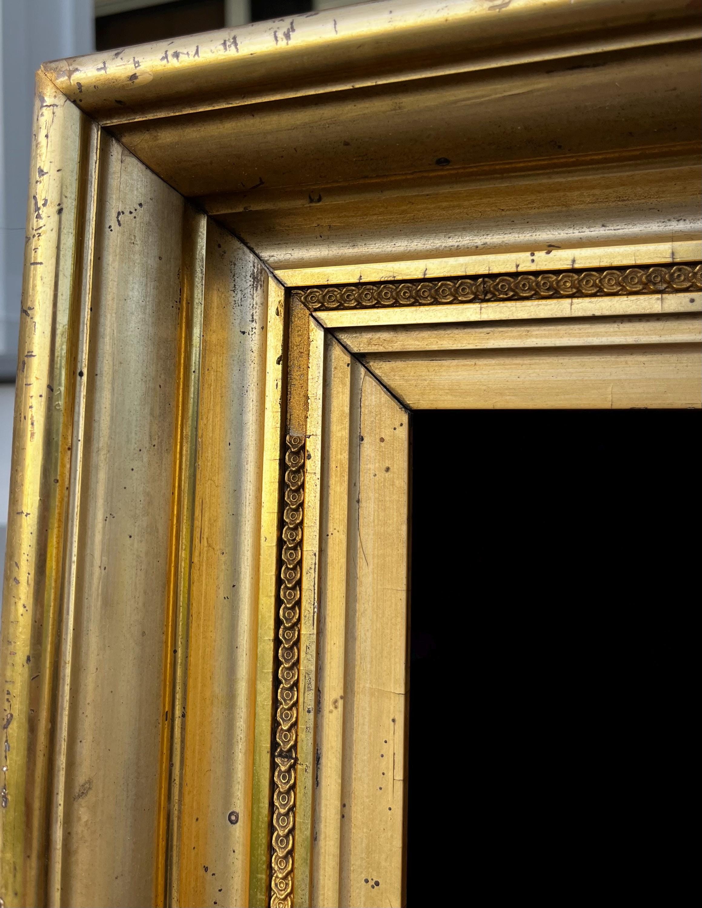 LARGE Antique LEMON GOLD Gilt Picture Painting Frame 26 X 17