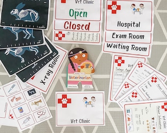 Paquete de juego imprimible de Clínica Veterinaria