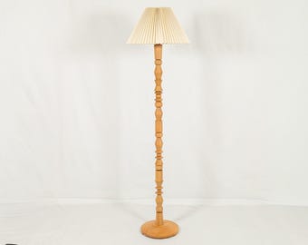 Wooden Floor Lamp – Rustic Solid Wood Lighting for Living Room, Eco Modern Home Decor
