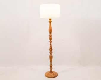 Handmade Solid Wood Floor Lamp: Modern Rustic Home Decor