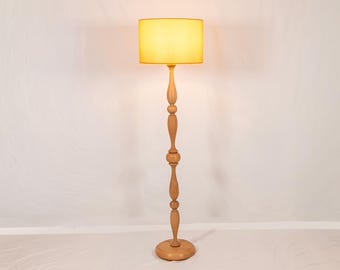Handmade Wooden Floor Lamp – Rustic Modern Lighting, Sustainable Solid Wood, Cozy Minimalist Home Decor