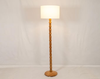 Handmade Wooden Floor Lamp -Modern Minimalist Standing Lamp,for Living Room & Bedroom Decor
