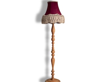 Modern Wooden Floor Lamp - turned Standing Light, Handmade Rustic Lighting for Living Room Decor