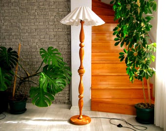 Handmade Wooden Floor Lamp – Mid-Century Modern Standing Lamp for Living Room & Bedroom Decor