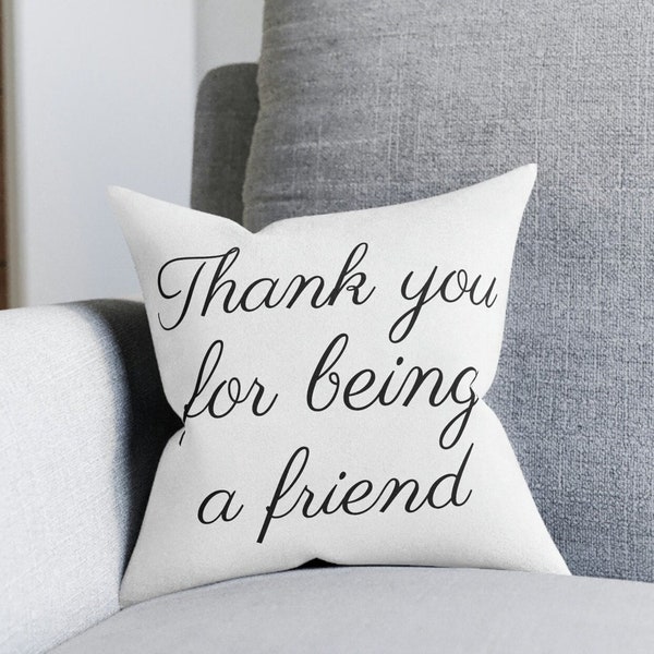 Golden Girls nostalgic tv show Inspired faux-suede square Pillow Thank You for Being a Friend unique home Decor gift idea for him or her.