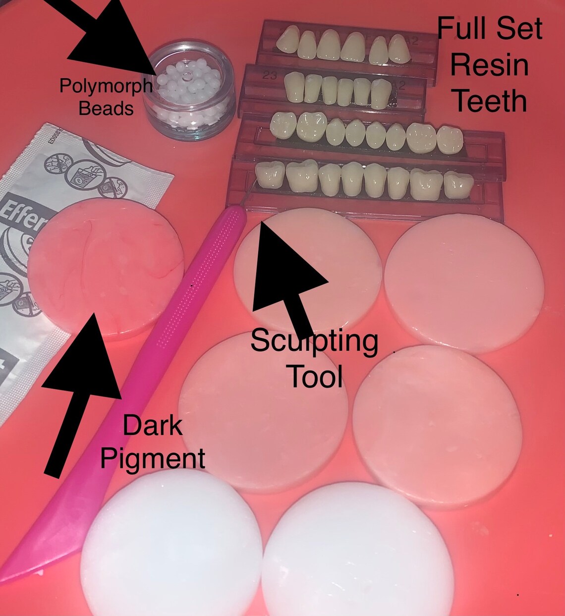 23/A2 Resin Teeth and Polymorph for DIY Denture Kit Etsy