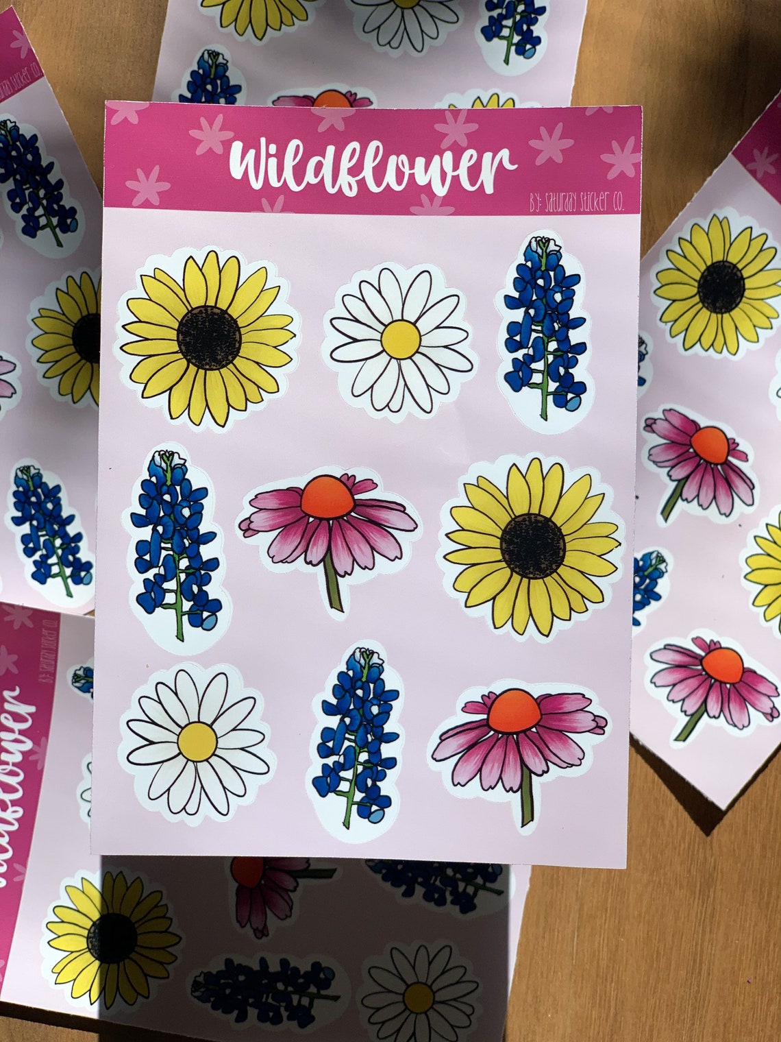 Wildflower Sticker Sheet Floral Sticker sheet Etsy