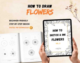 How to Draw Flowers PDF Guide V2 | Step-by-Step Flower Drawing for Beginners