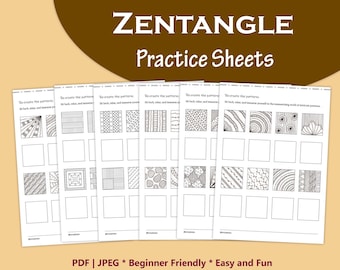Zentangle Pattern Workbook: Zen Doodle Practice Sheets (PDF)