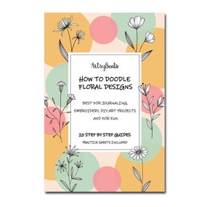 How to Doodle Flowers for beginners, draw flower for Bullet journal, Easy flower drawing guides, Printable flower tutorial, DIY floral art