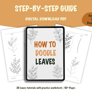 How to draw Leaves for beginner, Step by step leaves workbook, Leaves drawing templates, Leaves tutorial, Doodling Leaves, Leaf drawing book