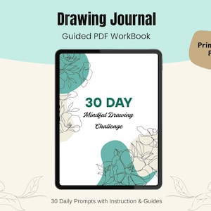 30-Day Mindful Drawing Challenge: Beginner Art Prompts (PDF Workbook)