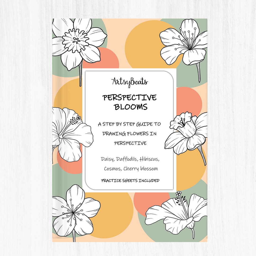 Perspective Flower Drawing Guide, Learn Floral Composition, Realistic