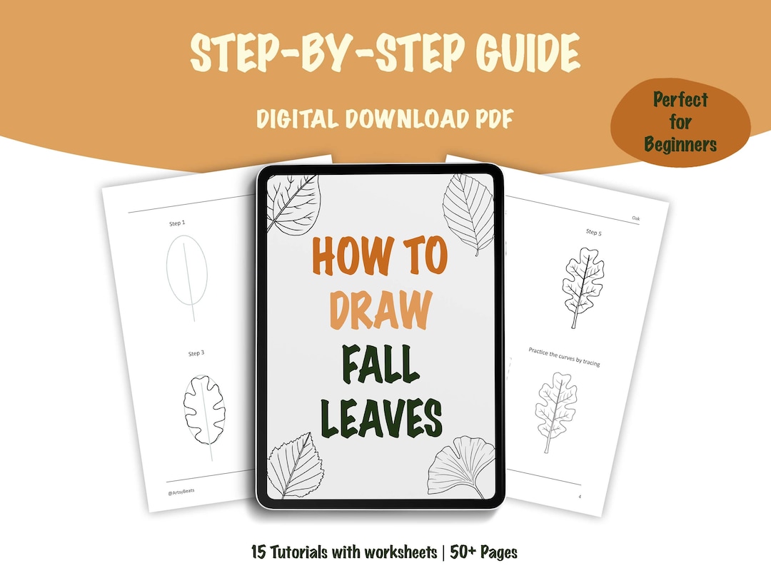 秋の葉の描き方ガイド：15のステップバイステップレッスン（デジタルダウンロード） - Etsy 日本, image size:1080x810