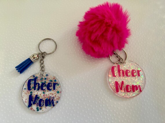 Personalized Cheer Pom Pom Keychain 