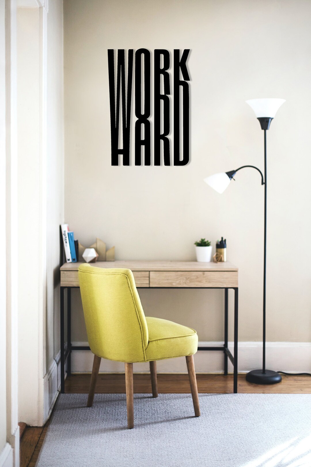 Work Hard Wall Decor Wood Wall Sign Work Hard Wall Signwall Etsy