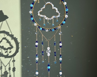 Opalite Cloud Beaded Crystal Suncatcher