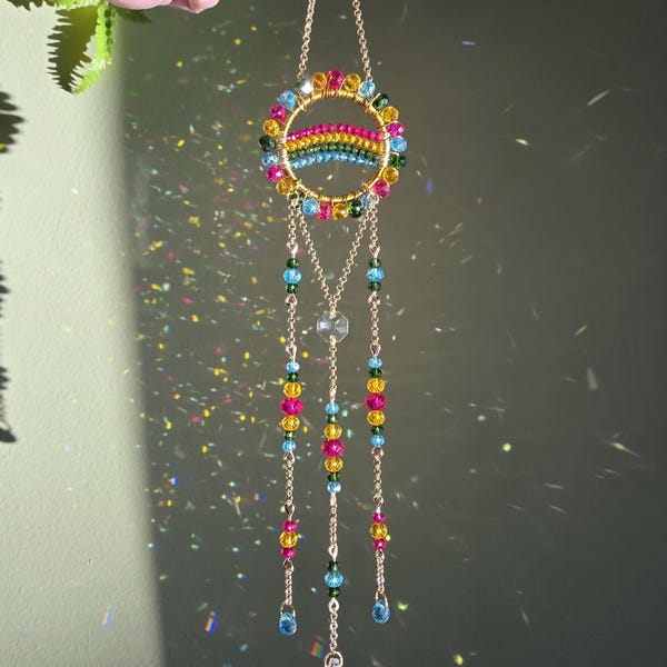 Rainbow Glass Beaded Suncatcher