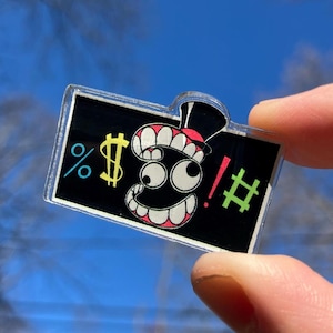 Broche en acrylique pour barre de censure The Amazing Digital Circus Caine Bleep