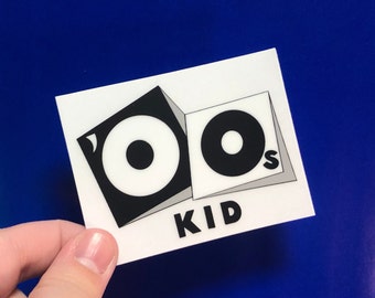 Pegatina de vinilo transparente en blanco y negro de Cartoon Network para niños de los 2000