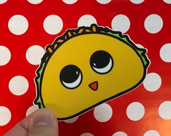 Smiling Taco Vinyl Sticker
