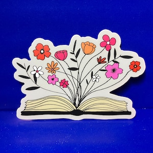 Blooming Flowers Pride Book - Discreet Pride Stickers - Gay, Lesbian, Bisexual, Asexual, Transgender, Aromantic, Pansexual, Nonbinary