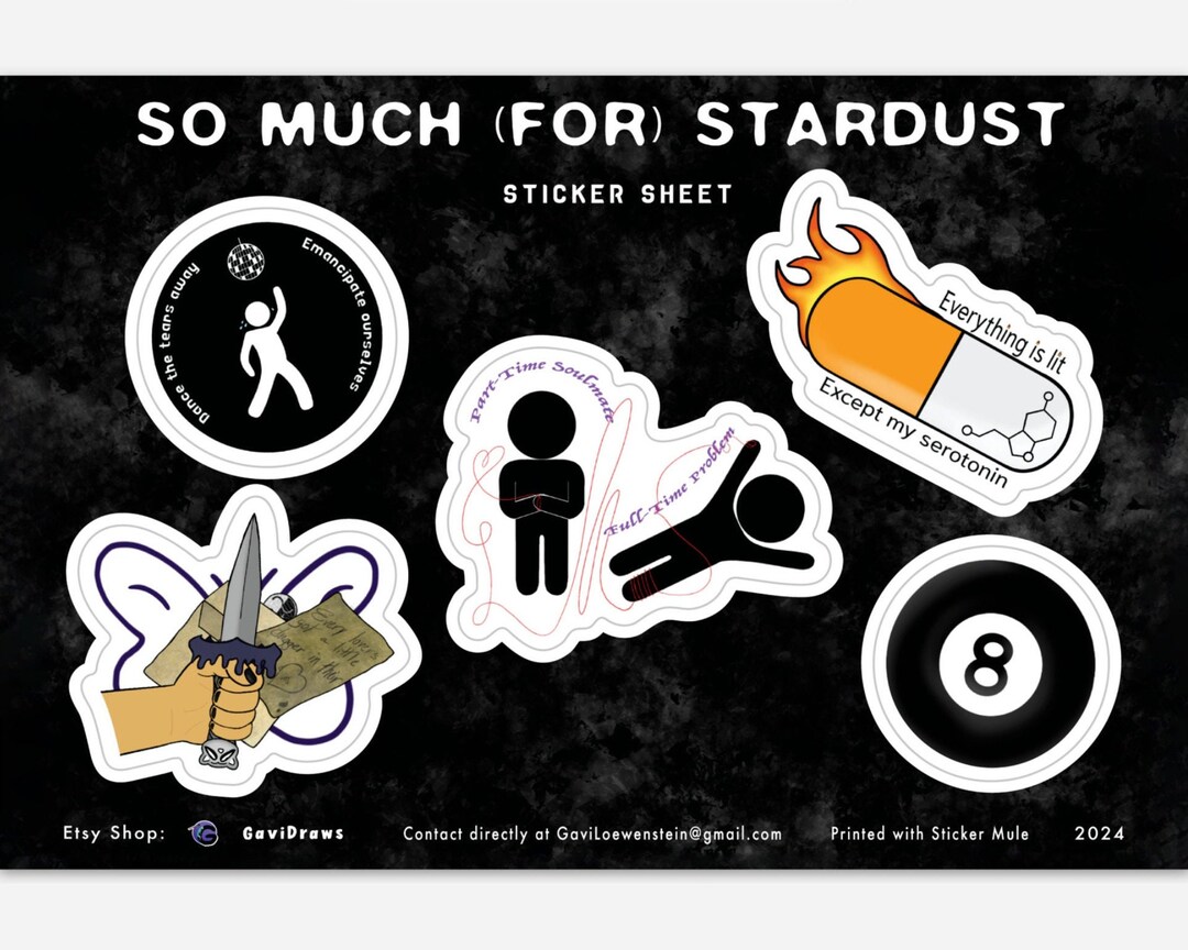 Stardust Sticker Format So Much (for) Stardust Lyric Vinyl Sticker Sheet - Fall Out Boy - Etsy