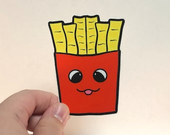 Smiling French Fries Vinyl Sticker