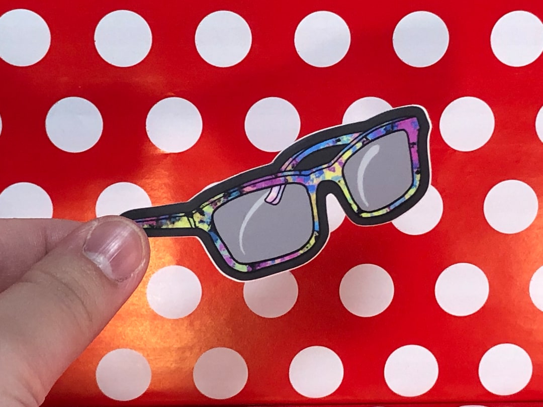 Funky Glasses Cartoon Vinyl Sticker - Etsy