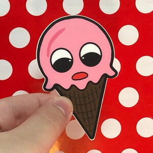 Smiling Ice Cream Vinyl Sticker