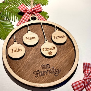 Weihnachten Familie Ornament, maßgeschneiderte Urlaub Andenken, personalisierte Ornament, Weihnachtsbaum Dekor