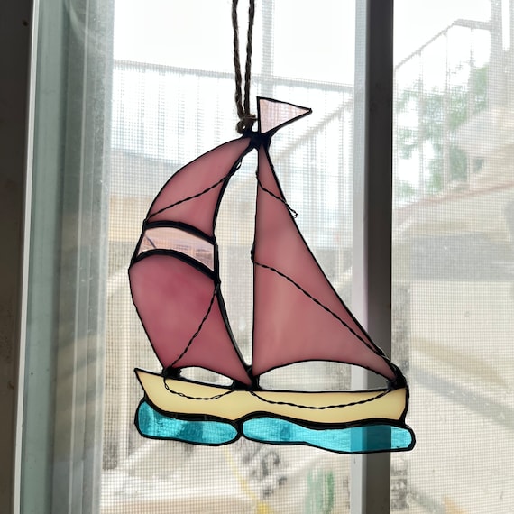 Sailboat Suncatcher Kit DIY Art Project Kid Craft Crafts for Adults Stained  Glass Sailboat Party Favors 