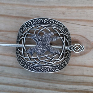 Medieval Hair Clip For Women Hair - Tree Engraving Hair Clip Pin Rustic Vintage viking hair accessory