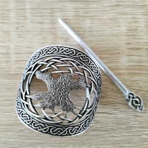 Medieval Hair Clip For Women Hair - Tree Engraving Hair Clip Pin Rustic Vintage viking hair accessory