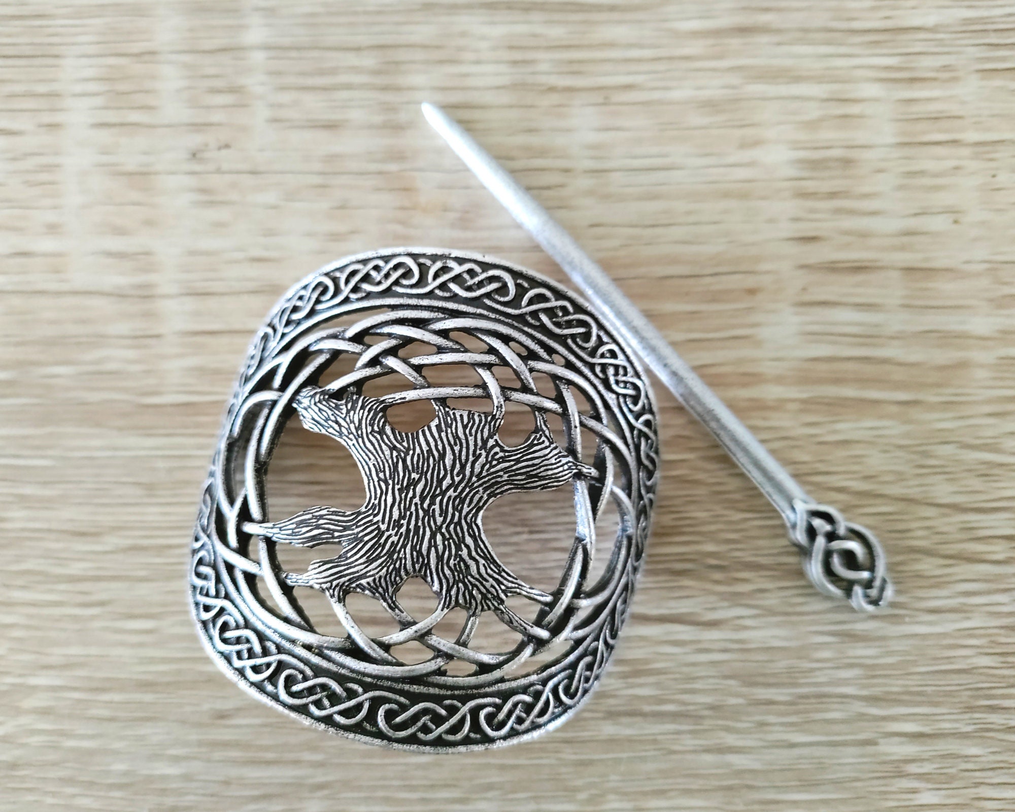 Tree of Life Hair Clip: Viking Yggdrasil Hair Pin