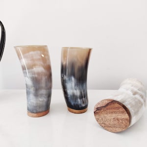Medieval Real Ox Horn Cup Mug - Rustic Viking Drinking Beer Mug Cup Personalization option - Horn Cup Wedding Viking Gift
