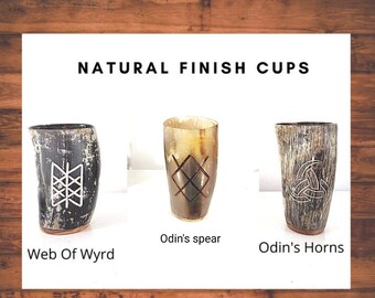 Ox Horn Mug: Handmade Viking Beer Cup, Medieval Tankard (5-6")