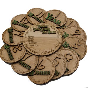 Shire-inspired Baby Milestone Rounds |Baby Shower Gift |Monthly Milestones| New Baby Gift| Baby's First Year