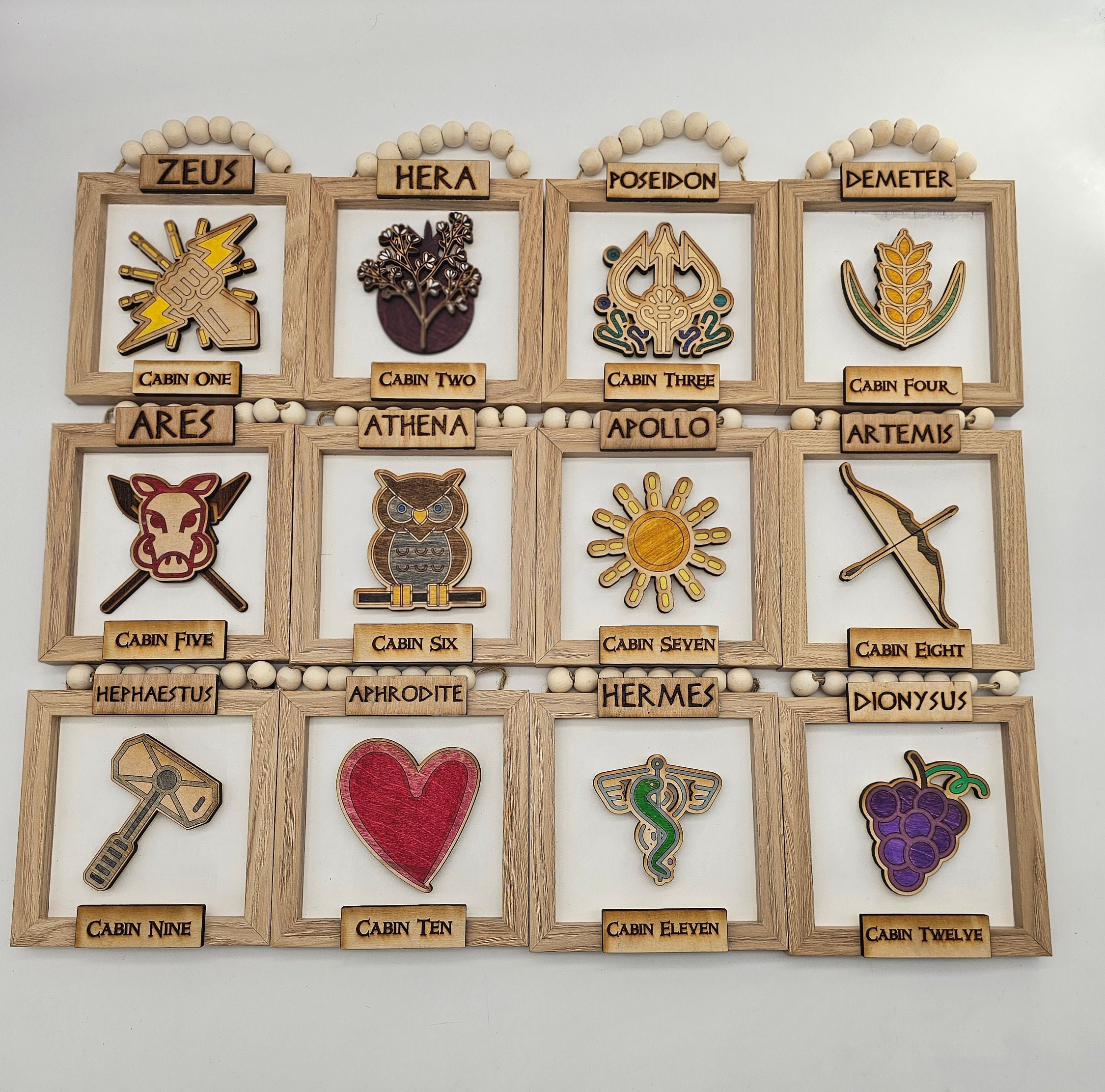 1-12 Greek God and Goddess Cabins/ half blood/ camp cabins/ demi gods