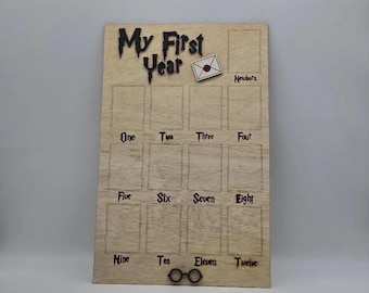 Wizard Inspired First Year Photo Board | Baby Shower Gift