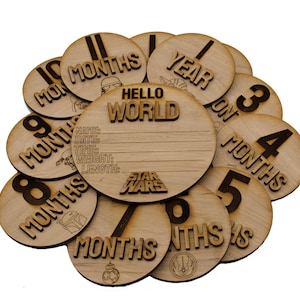 Star Wars Baby Milestone Wood Rounds | 3D New Baby Gift