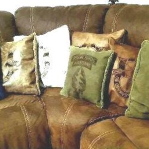 Special Forces De Oppresso Liber inspired   Real Hide Leather with Faux Fur pillow