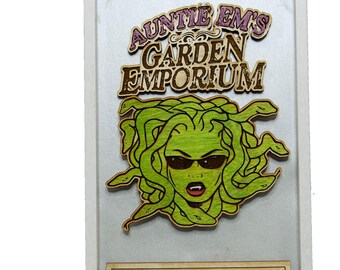 Inspired by Percy Jackson Auntie Em&#39;s Garden Emporium with Medusa, fan art Gift, Nursery, wall art, decor