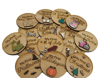 My First Holiday milestones/ photo prop/ Baby Accessories