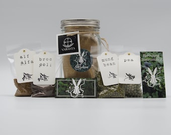 Sprouting Starter Kit With 4 Bags Of Seed Indoor Garden Microgreens