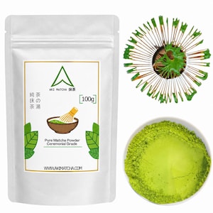 AKI MATCHA - Japanese Pure Matcha | Saemidori cultivar - Hand picked - First Harvest Matcha Ceremonial Grade | 100g (50 servings)